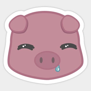 Goofy Pleasantly Plump Piggy Sticker